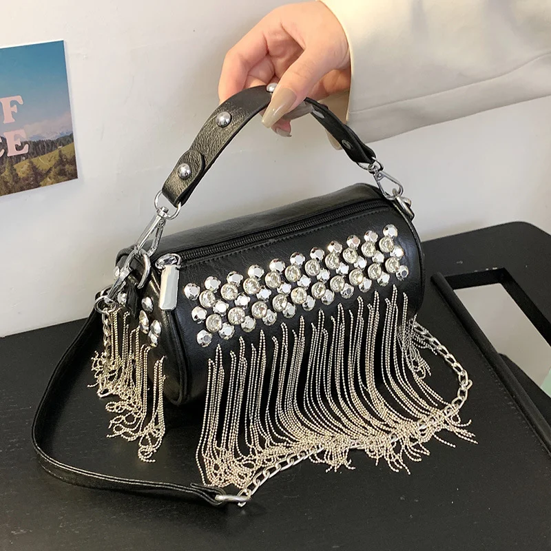 Causal Rhinestone Tassel Handbags Women 2022 New Summer Diamonds Bucket Shoulder Bags Tote Clutch Black Messenger Bags Punk
Causal Rhinestone Tassel Handbags Women 2022 New Summer Diamonds Bucket Shoulder Bags Tote Clutch Black Messenger Bags Punk