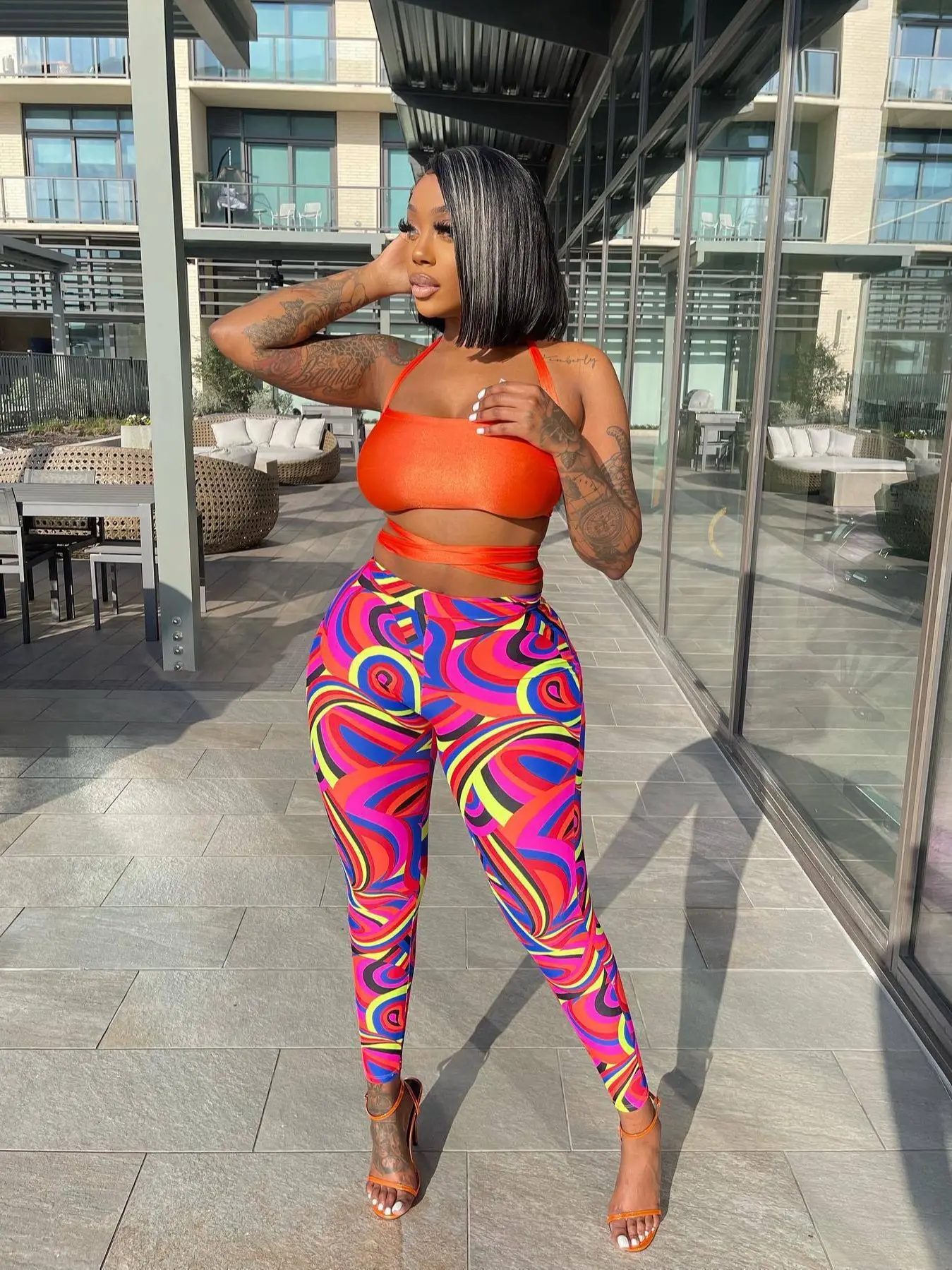 New Printed Lace-Up Sleeveless Casual Two-piece Set Women 2022 Summer Bodycon Party Club Outfits Female
New Printed Lace-Up Sleeveless Casual Two-piece Set Women 2022 Summer Bodycon Party Club Outfits Female