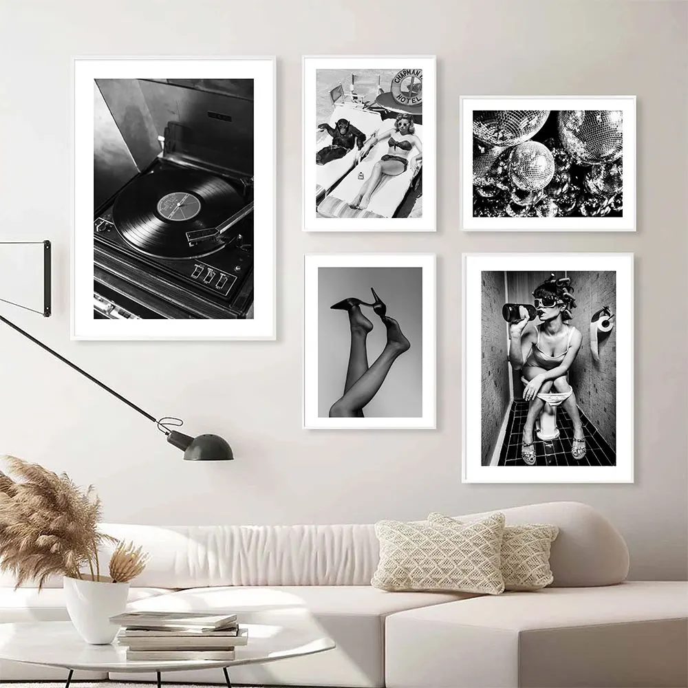 Black White Poster Vintage Record Player Art Print Disco Balls Party Lady Canvas Painting Nordic Wall Picture Living Room Decor
Black White Poster Vintage Record Player Art Print Disco Balls Party Lady Canvas Painting Nordic Wall Picture Living Room Decor