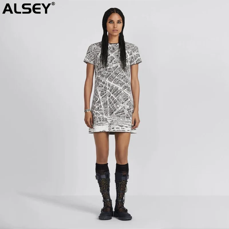 Early Fall New Short-sleeved Women's Dresses Round Neck Paris Map Design Fashion Short Dress Streetwear Casual Daily Wear A05430
Early Fall New Short-sleeved Women's Dresses Round Neck Paris Map Design Fashion Short Dress Streetwear Casual Daily Wear A05430