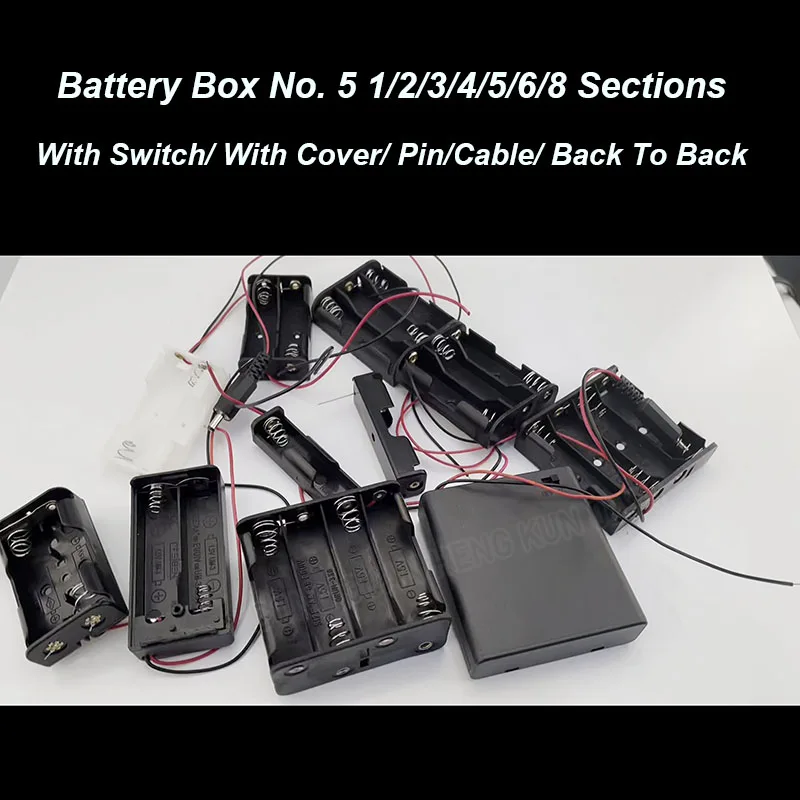 Battery Box No. 5 1/2/3/4/5/6/8 Sections With Switch/ With Cover/ Pin/Cable/ Back To Back Battery Box Clear Battery Compartment
Battery Box No. 5 1/2/3/4/5/6/8 Sections With Switch/ With Cover/ Pin/Cable/ Back To Back Battery Box Clear Battery Compartment