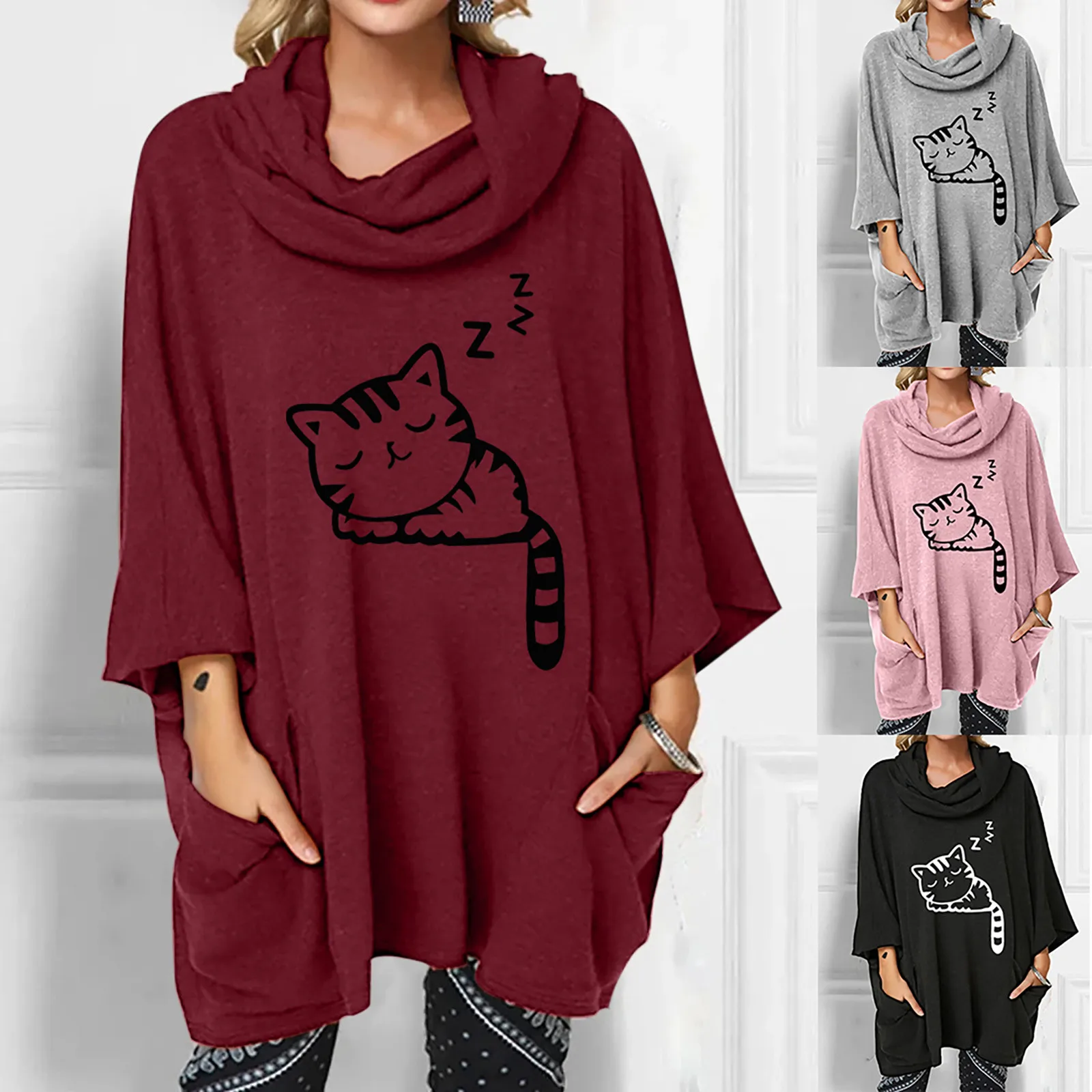 Woman T Shirt Short Sleeve Woman Fashion Cartoon Hood Printing Middle Sleeve Pocket Sweater Tops Teacher Shirts Women
Woman T Shirt Short Sleeve Woman Fashion Cartoon Hood Printing Middle Sleeve Pocket Sweater Tops Teacher Shirts Women