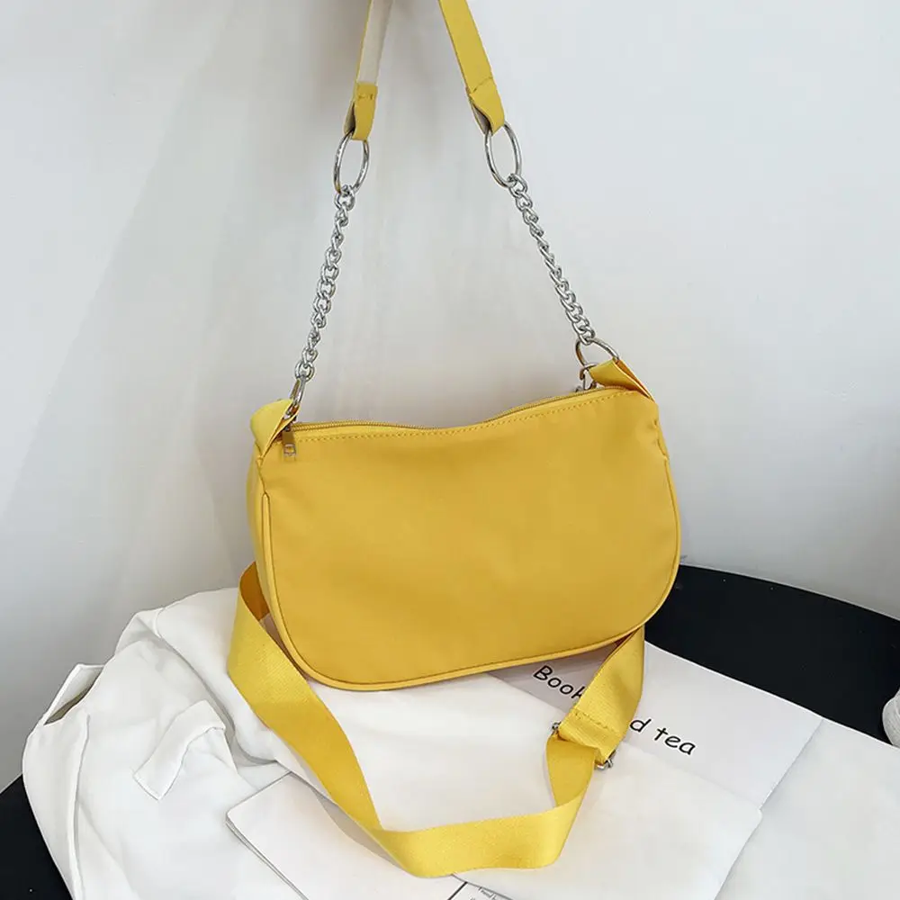 Women Vintage Shoulder Bags Nylon Chain Handbags Fashion Solid Color Women Large Capacity Underarm Messenger Crossbody Bag
Women Vintage Shoulder Bags Nylon Chain Handbags Fashion Solid Color Women Large Capacity Underarm Messenger Crossbody Bag