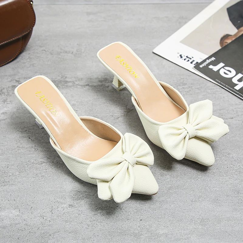 Pointed Toe High Heels Muller Slippers Women New Summer Shoes Woman Fashion Butterfly-knot Shallow Party Pumps Women Shoes
Pointed Toe High Heels Muller Slippers Women New Summer Shoes Woman Fashion Butterfly-knot Shallow Party Pumps Women Shoes