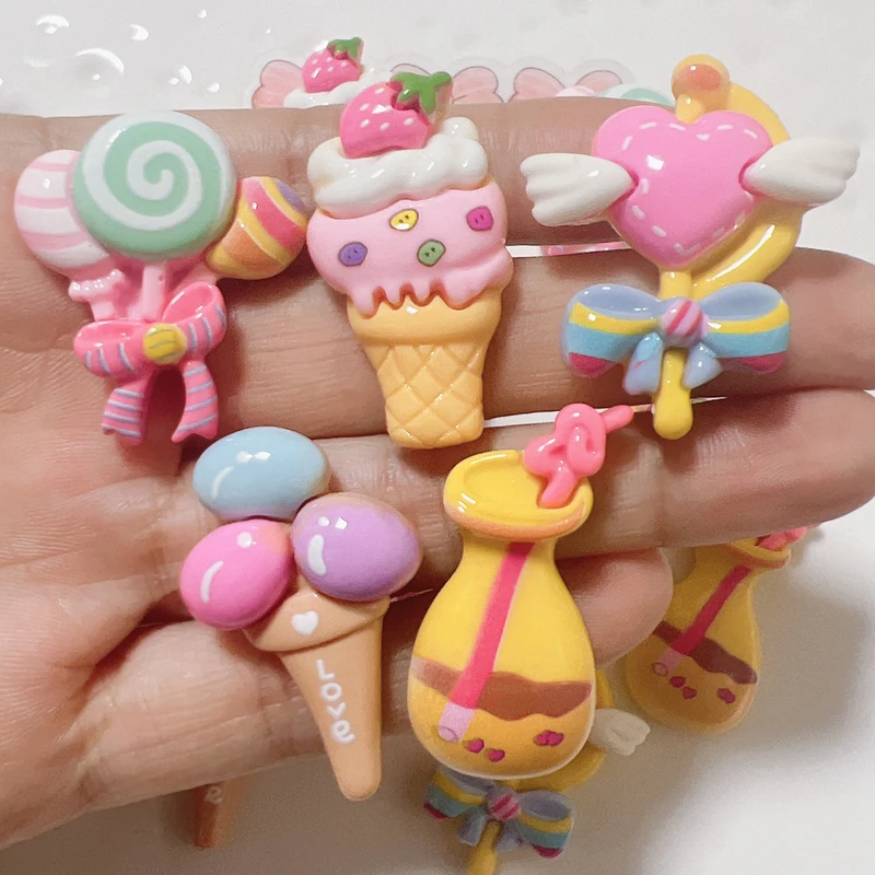 10 Pcs New Kawaii Cartoon Lollipop, Strawberry Ice Cream Series Flat Back Resin Statue DIY Jewelry Craft Decoration Accessories
10 Pcs New Kawaii Cartoon Lollipop, Strawberry Ice Cream Series Flat Back Resin Statue DIY Jewelry Craft Decoration Accessories