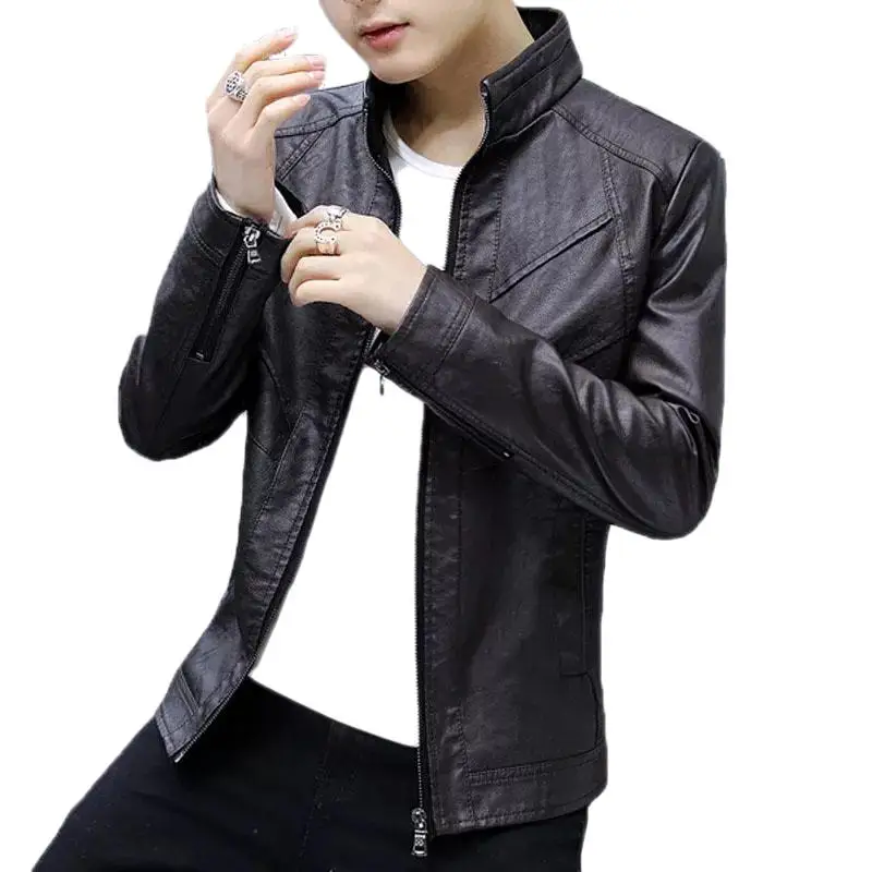 Fashion new men's standing collar imitation leather jacket coat size men's inch M-4XL smart cardoso Slim suit spring and autumn
Fashion new men's standing collar imitation leather jacket coat size men's inch M-4XL smart cardoso Slim suit spring and autumn