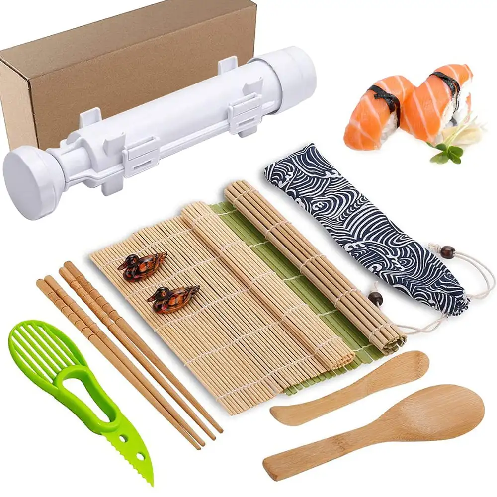 11 Pcs Sushi Making Set, Home DIY Japanese Sushi Rolling Mold Kit, Nori Roll Maker for Beginner, Bento Accessories, Kitchen Tool
11 Pcs Sushi Making Set, Home DIY Japanese Sushi Rolling Mold Kit, Nori Roll Maker for Beginner, Bento Accessories, Kitchen Tool