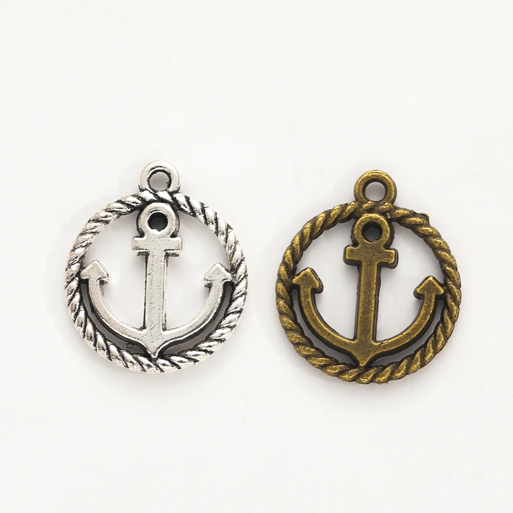 

23 Pcs Zinc Alloy Ship Anchor Accessories DIY Necklace Earring Bracelet For Charms Jewelry Making