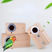 Breeding Cage Outdoor Cockatiel Medium Accessories And Wooden Decoration Box Wooden House Large Bird Garden Small Parrot
