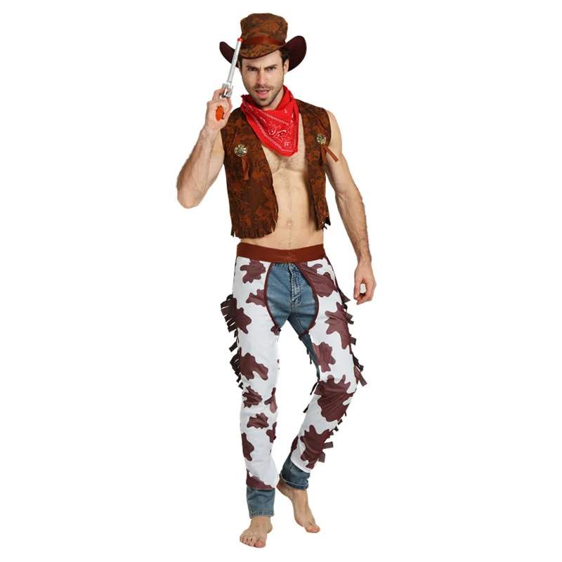 

Adult Men Halloween Cowboy Costumes Matador Cosplay Carnival Purim Parade Masquerade Nightclub Bar Role Play Showing Party Dress