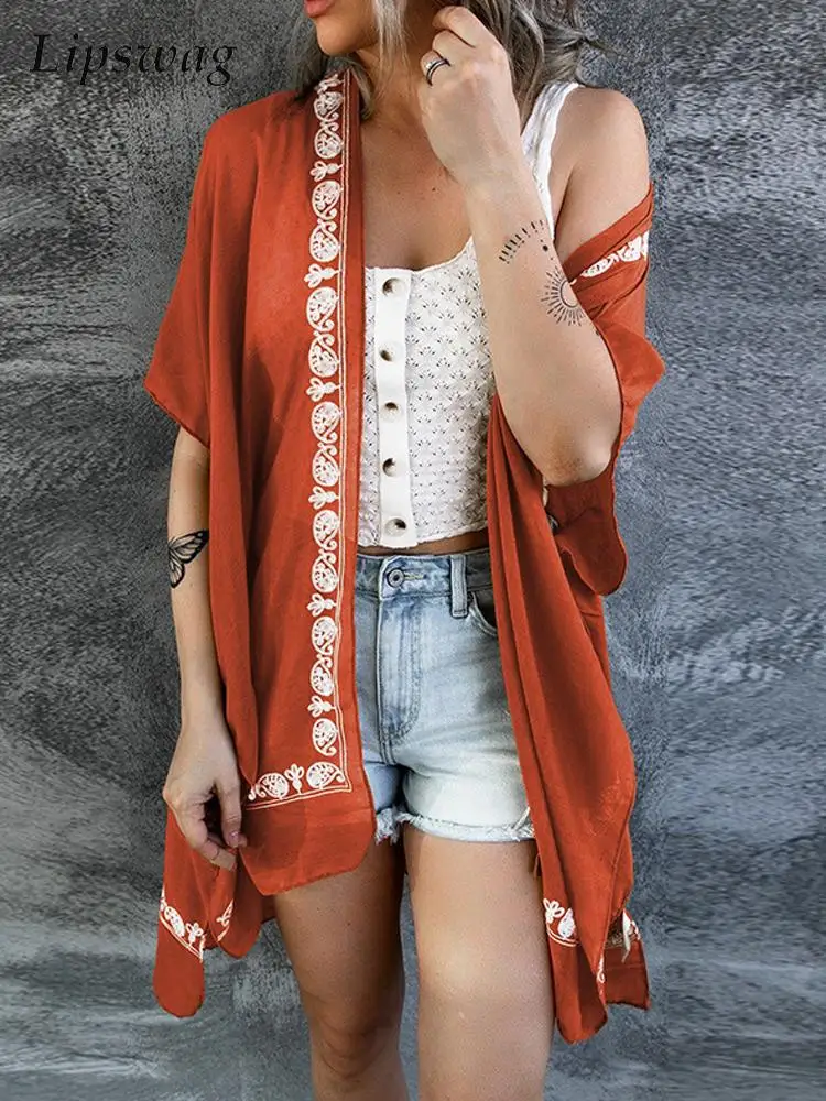 Summer Loose Short Tops Beach Shirt Women Vintage Printed Short Sleeve Blouse Bohemian Sunscreen Cardigan Casual Ladies Clothing
Summer Loose Short Tops Beach Shirt Women Vintage Printed Short Sleeve Blouse Bohemian Sunscreen Cardigan Casual Ladies Clothing