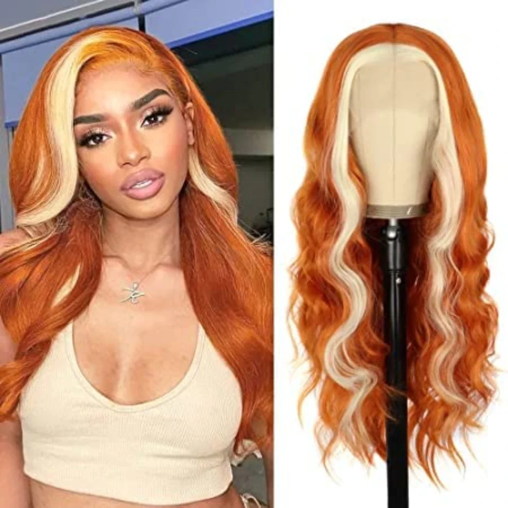 ginger orange wig with blonde highlights Body Wave Lace front Wig 13x4 Synthetic wig Cosplay costume Wigs for women
ginger orange wig with blonde highlights Body Wave Lace front Wig 13x4 Synthetic wig Cosplay costume Wigs for women