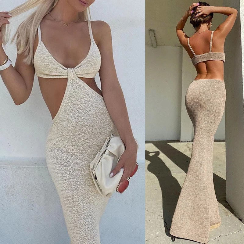 Women Dresses Sexy Backless Maxi Dress Fashion Striped Knitted Summer Dresses Beach Outfits for Club Party 2022
Women Dresses Sexy Backless Maxi Dress Fashion Striped Knitted Summer Dresses Beach Outfits for Club Party 2022