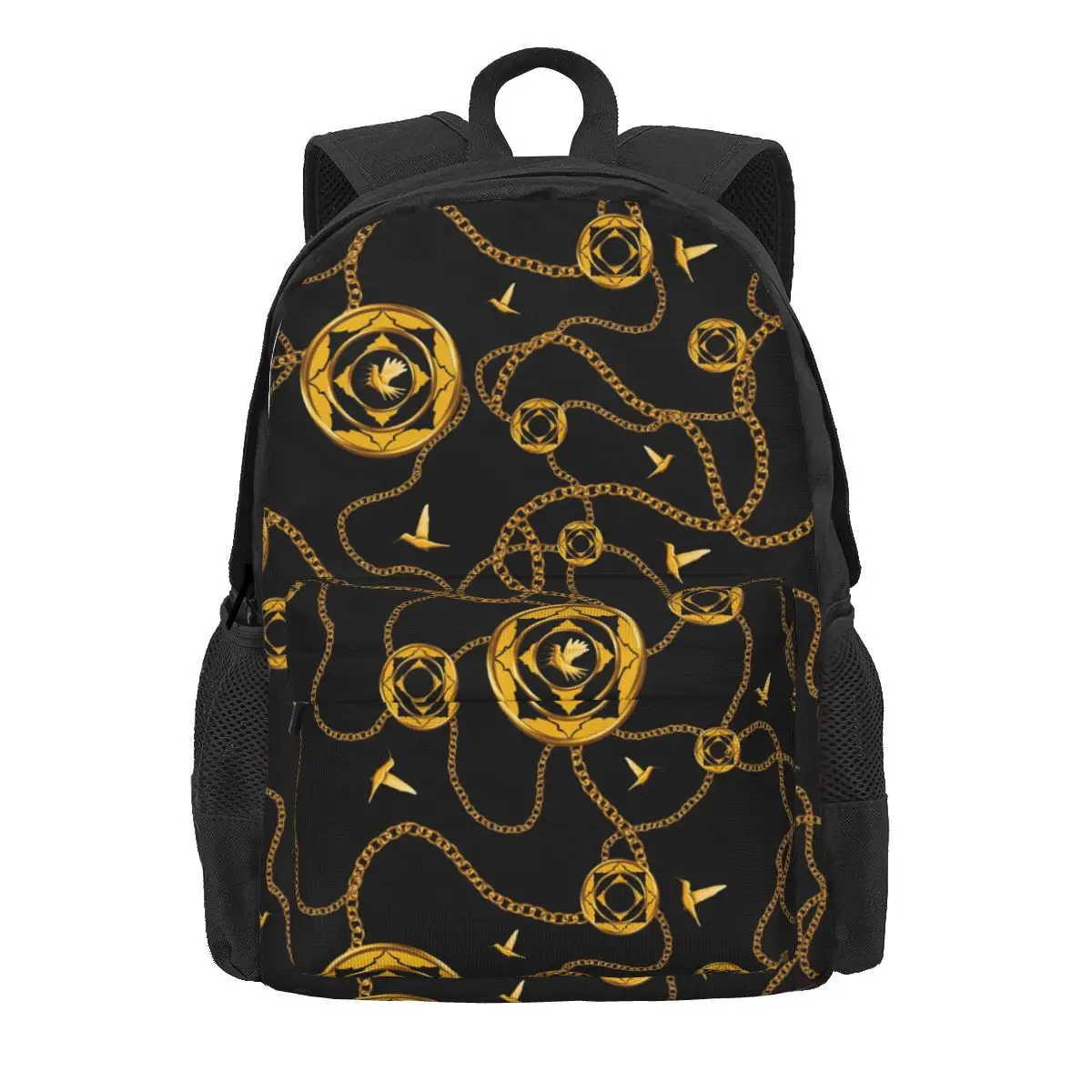 Chain Print Backpack Golden Design University Backpacks Female Colorful Breathable High School Bags Streetwear Rucksack
Chain Print Backpack Golden Design University Backpacks Female Colorful Breathable High School Bags Streetwear Rucksack