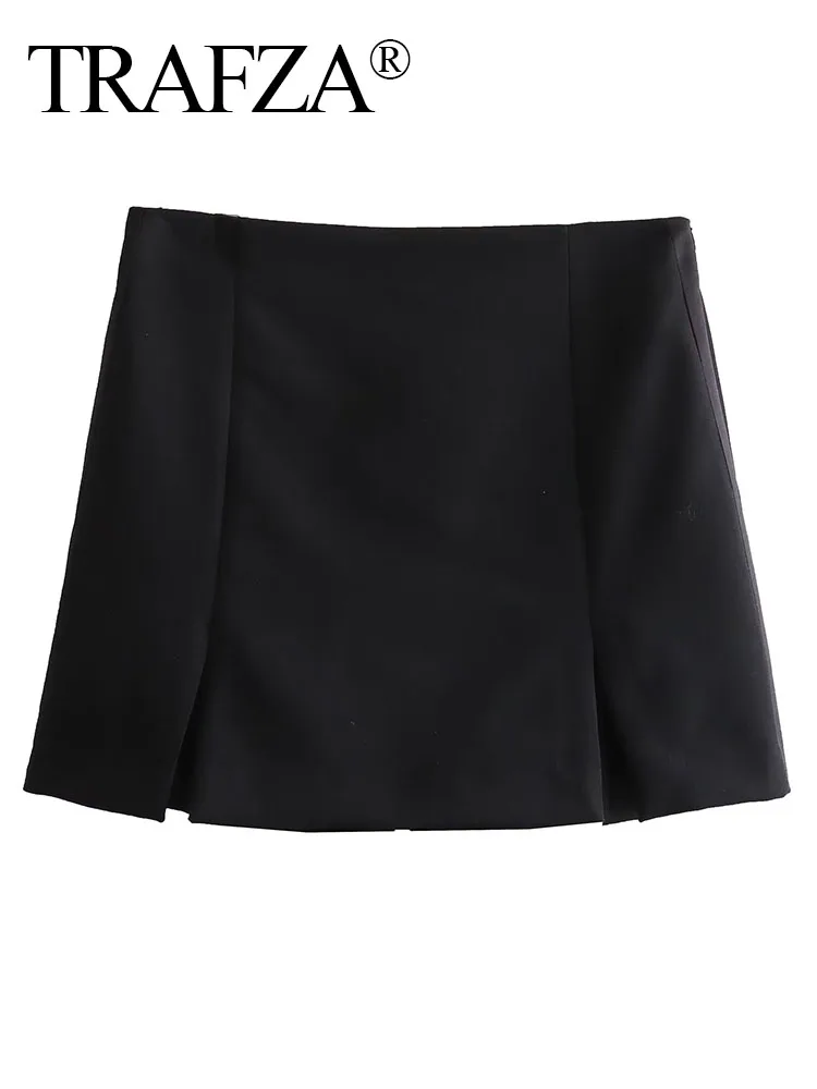 TRAFZA Women Elegant Chic Black Vintage Loose Split Short Skirts Female Casual Fashion High Waist A Line Slim Mini Skirt Mujer
TRAFZA Women Elegant Chic Black Vintage Loose Split Short Skirts Female Casual Fashion High Waist A Line Slim Mini Skirt Mujer
