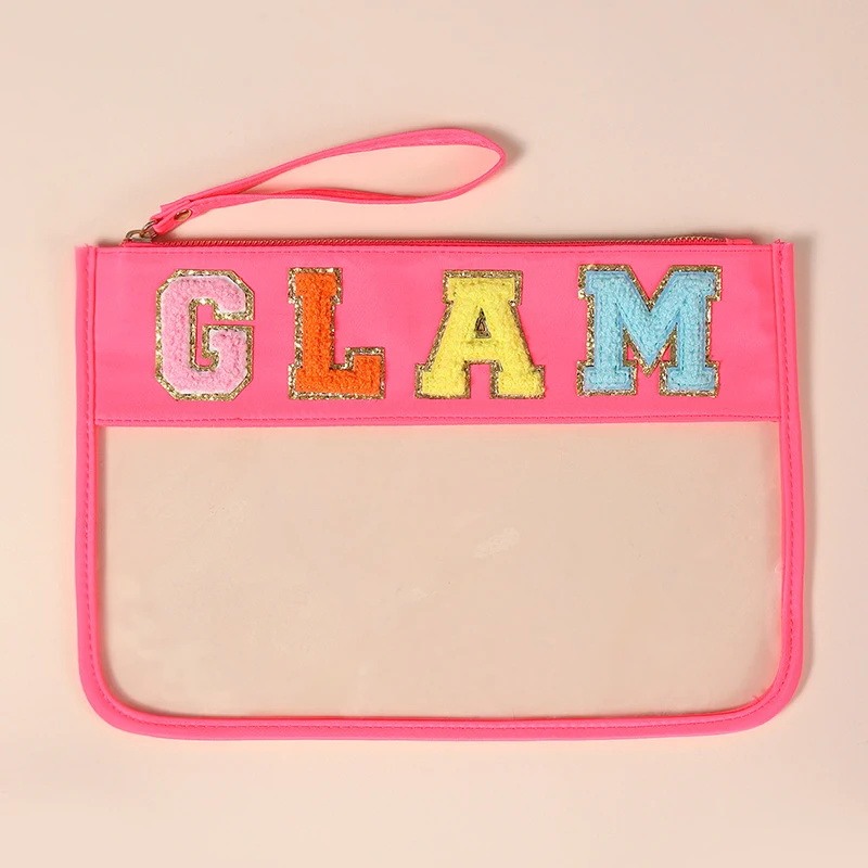 Hot Letter Patches Transparent PVC Cosmetic Bag Clutch Women Clear Travel Make up Cosmetic Bag Pouches Stuff Makeup Toiletry Bag
Hot Letter Patches Transparent PVC Cosmetic Bag Clutch Women Clear Travel Make up Cosmetic Bag Pouches Stuff Makeup Toiletry Bag