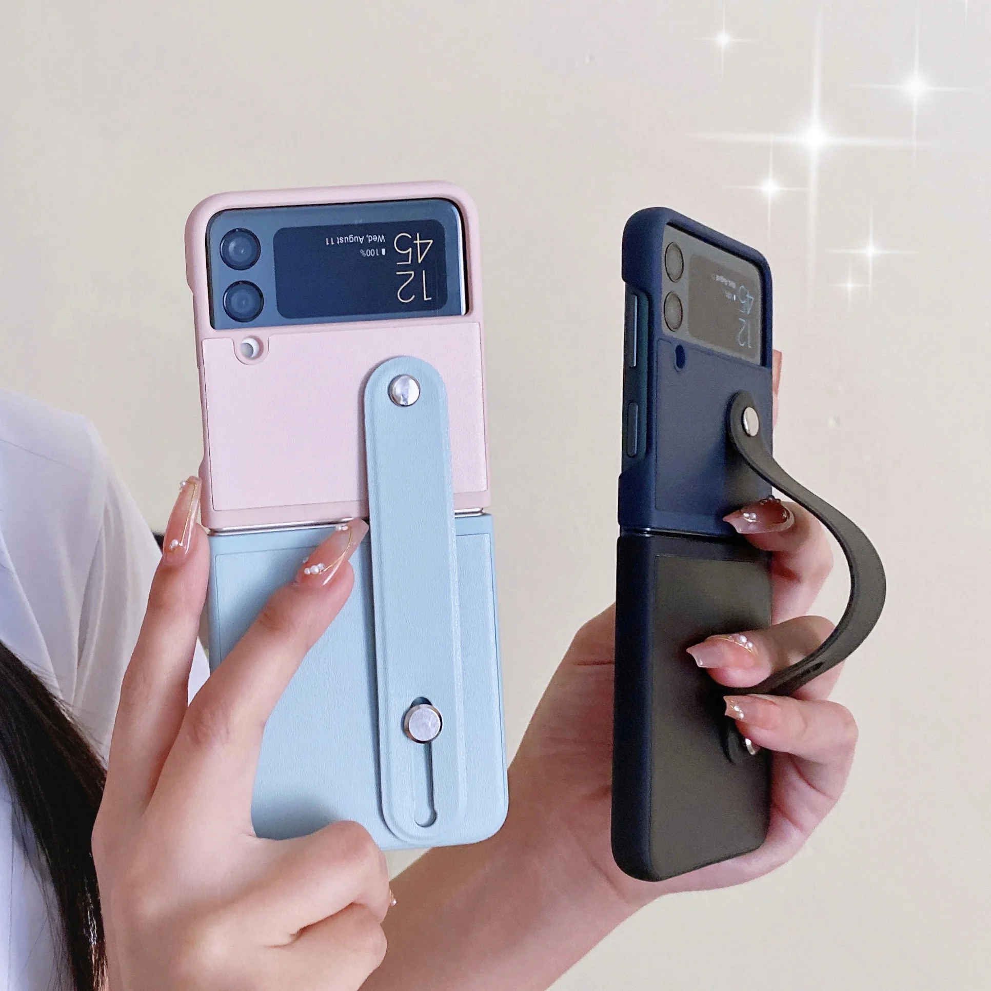 Flexible Wrist Strap Stand Case For Samsung Galaxy Z Flip 3 4 Hit Color 2 in 1 Combo Cover Funda Coque
Flexible Wrist Strap Stand Case For Samsung Galaxy Z Flip 3 4 Hit Color 2 in 1 Combo Cover Funda Coque