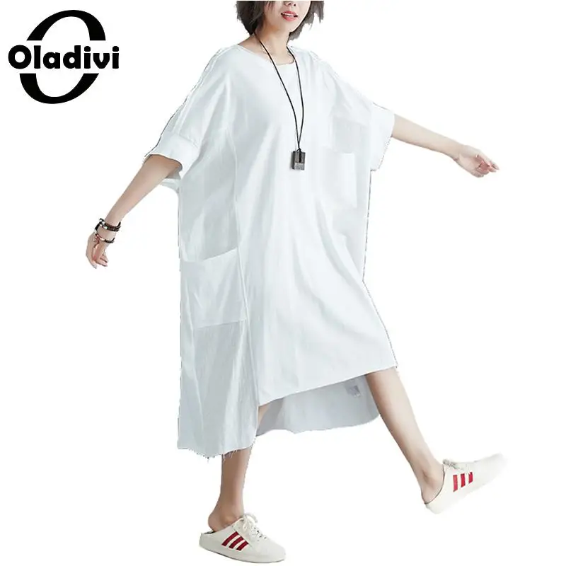Oladivi Oversize Clothing Women Summer 2022 New Casual Loose Cotton Dress Ladies Midi Dresses Female Vestidos Robe White Black
Oladivi Oversize Clothing Women Summer 2022 New Casual Loose Cotton Dress Ladies Midi Dresses Female Vestidos Robe White Black