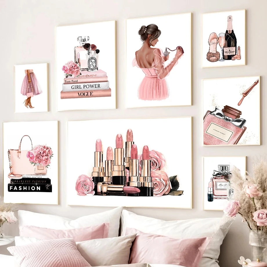 Fashion Canvas Painting Flower Perfume Lipstick Book Makeup Art Nordic Posters And Prints Wall Pictures For home decor
Fashion Canvas Painting Flower Perfume Lipstick Book Makeup Art Nordic Posters And Prints Wall Pictures For home decor