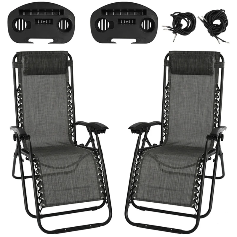 Grey Recliner Set of 2, Recliner Patio Garden Chair Folding Recliner with Cup Phone Holder Headrest
Grey Recliner Set of 2, Recliner Patio Garden Chair Folding Recliner with Cup Phone Holder Headrest