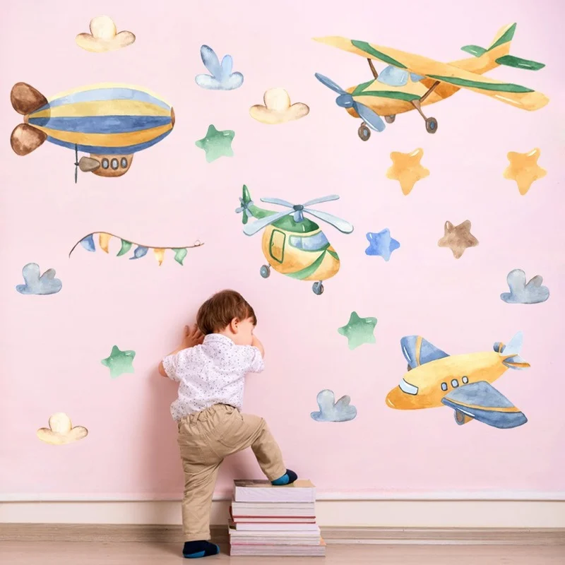 New Cartoon Airplane Airship Star Helicopter Wall Stickers Living Room Bedroom Kids Room Decorative Painting Home Decoration
New Cartoon Airplane Airship Star Helicopter Wall Stickers Living Room Bedroom Kids Room Decorative Painting Home Decoration