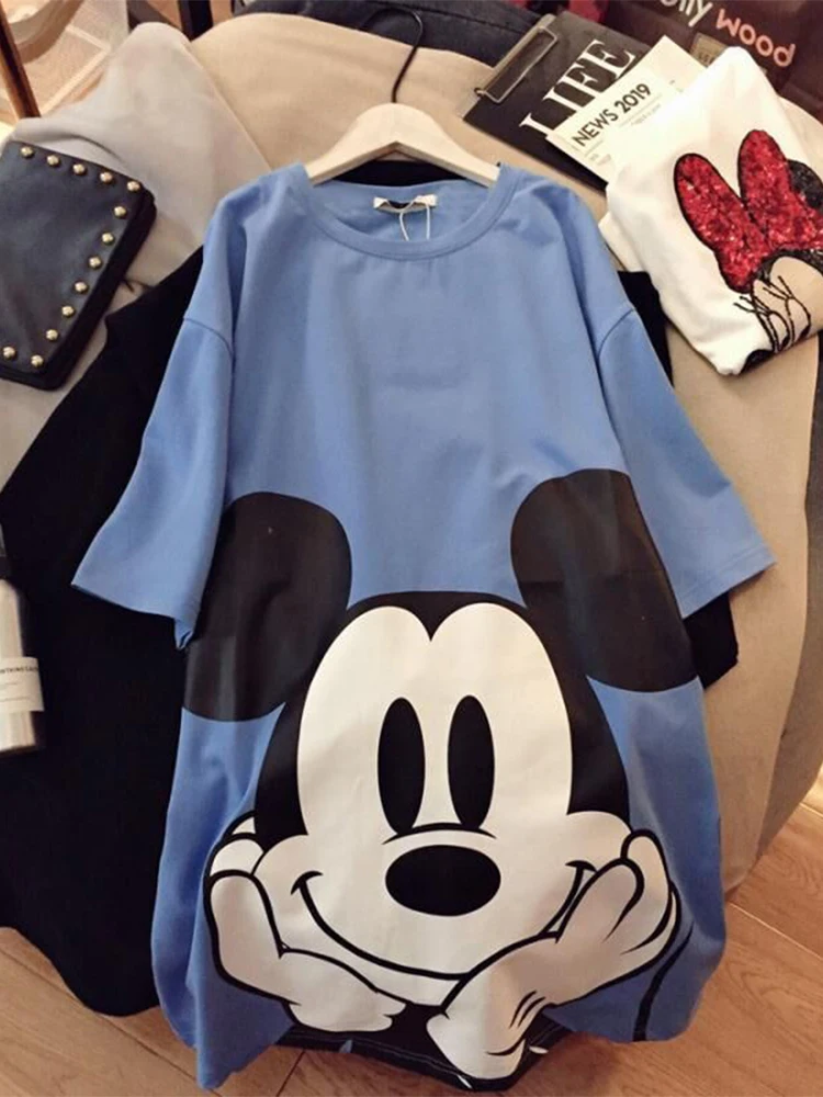 Harajuku Mid-Length T-Shirts for Women 2022 Disney Mickey Mouse Printing O Neck Female Tops Short Sleeve Casual Loose Ladies Top
Harajuku Mid-Length T-Shirts for Women 2022 Disney Mickey Mouse Printing O Neck Female Tops Short Sleeve Casual Loose Ladies Top