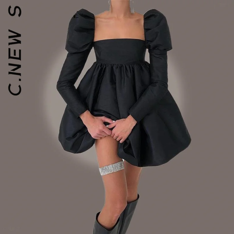 C.New S Long Sleeve Pleated Ball Gown Puffy Dresses Elegant Party Dress For Women Sexy Backless Mini Dress y2k Streetwear Black
C.New S Long Sleeve Pleated Ball Gown Puffy Dresses Elegant Party Dress For Women Sexy Backless Mini Dress y2k Streetwear Black
