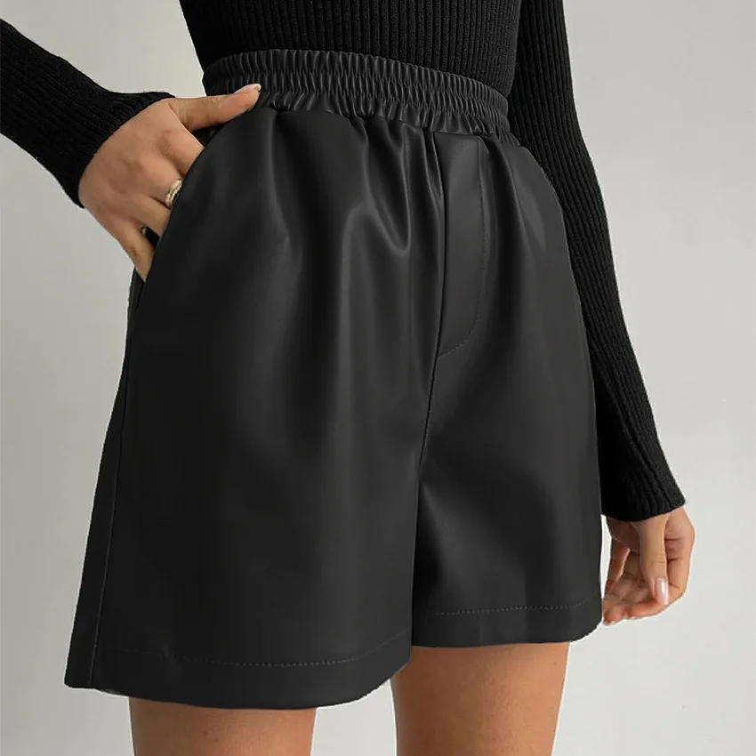 PASSIONNÉ PU Leather Shorts Female High Waist Straight Short Pants Female Streetwear Fashion 2023 Autumn New
PASSIONNÉ PU Leather Shorts Female High Waist Straight Short Pants Female Streetwear Fashion 2023 Autumn New