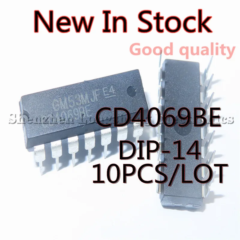 

10PCS/LOT NEW CD4069 CD4069BE CD4069UBE DIP-14 Six NOT Gate/Inverter In Stock