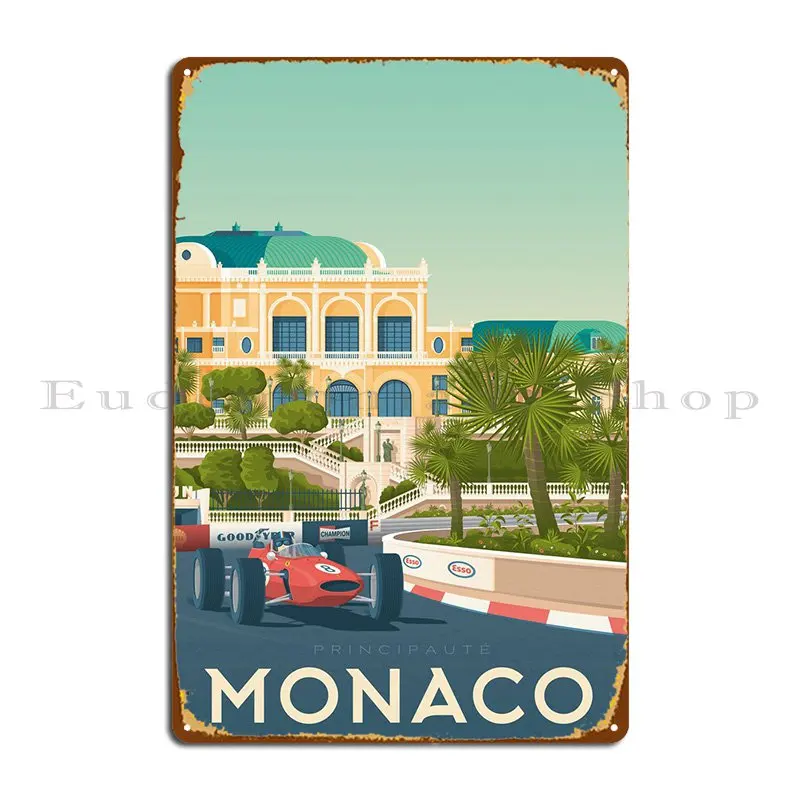 

Дорожный плакат Монако, металлический знак, кухонная роспись, индивидуальная печать, создание оловянного знака, плакат