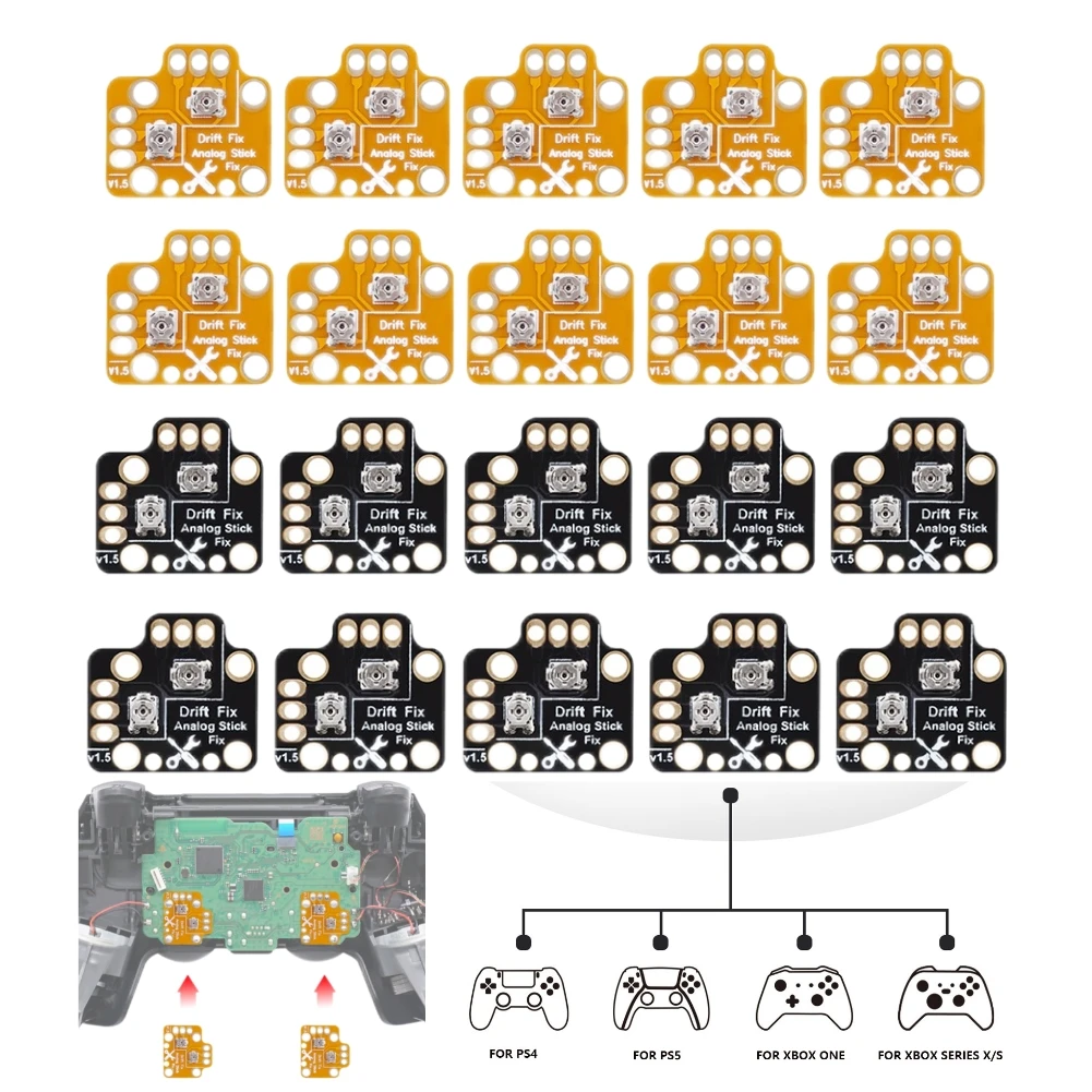 Universal Gamepad Joystick Drift Repair Board 1/2/10Pcs Controller Stick Drift Fix Mods for PS4 PS5 Xbox One
Universal Gamepad Joystick Drift Repair Board 1/2/10Pcs Controller Stick Drift Fix Mods for PS4 PS5 Xbox One