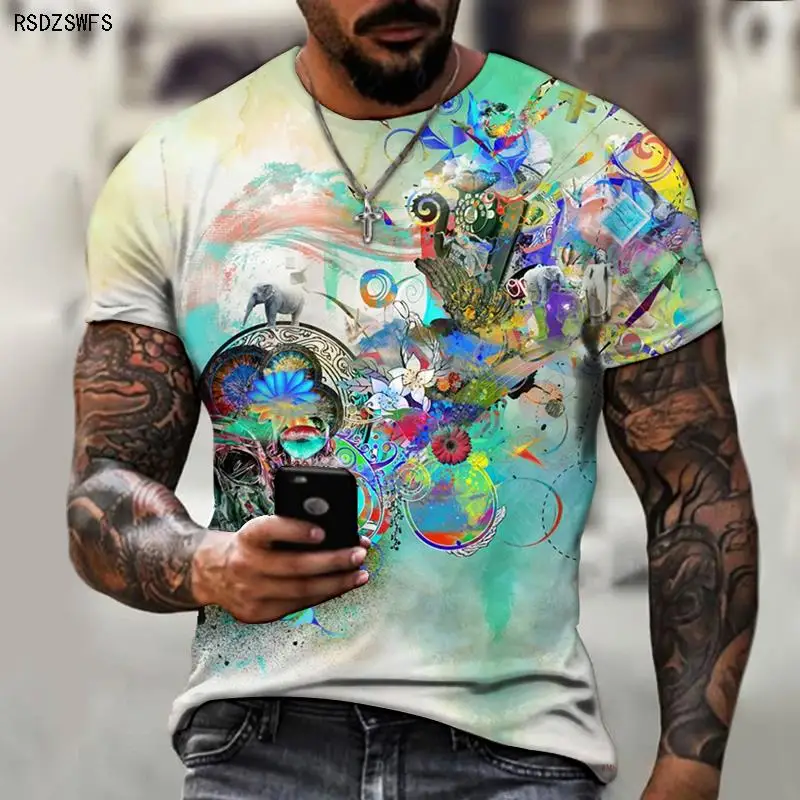 Футболка мужская летняя с круглым вырезом и принтом 
Футболка мужская летняя с круглым вырезом и принтом