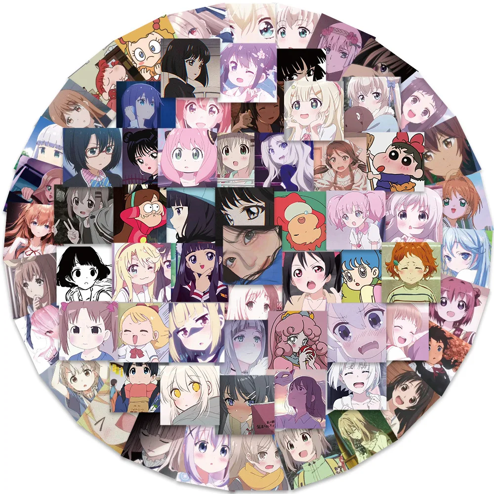 69pcs Cartoon Anime girl head portrait Stickers Graffiti Skateboard Laptop Luggage Fridge Phone Car Styling DIY Decal Sticker
69pcs Cartoon Anime girl head portrait Stickers Graffiti Skateboard Laptop Luggage Fridge Phone Car Styling DIY Decal Sticker