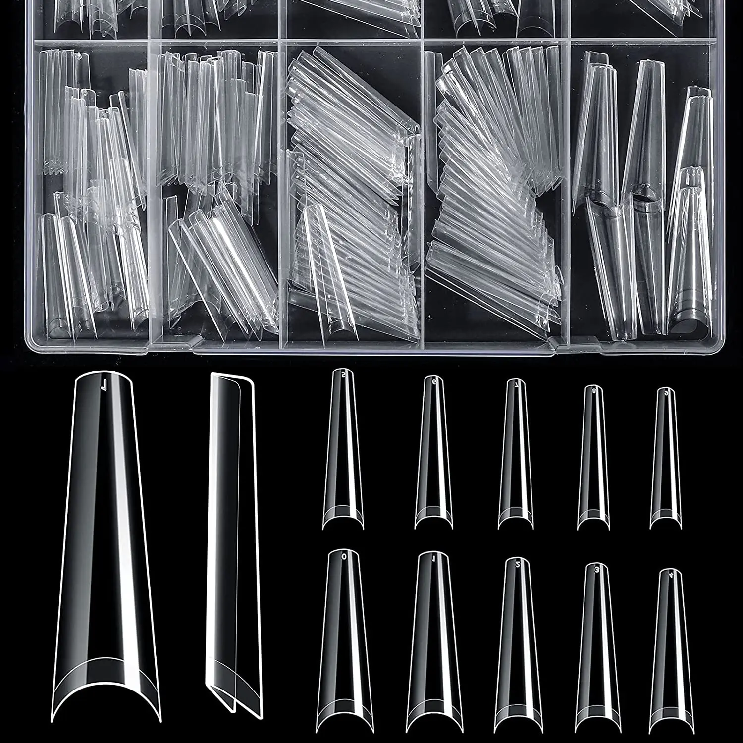 Extra-L C-Curve Nail Tips 1 Box 240pcs Nail Tip Nail Extensions Clear C-Curve Nail Tips|Natural Nail Tips 
Extra-L C-Curve Nail Tips 1 Box 240pcs Nail Tip Nail Extensions Clear C-Curve Nail Tips|Natural Nail Tips