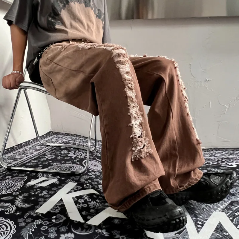 Brown/Black Hole Baggy Jeans Men Fashion Casual Ripped Wide Leg Jeans Mens Streetwear Hip Hop Loose Straight Denim Trousers Men
Brown/Black Hole Baggy Jeans Men Fashion Casual Ripped Wide Leg Jeans Mens Streetwear Hip Hop Loose Straight Denim Trousers Men