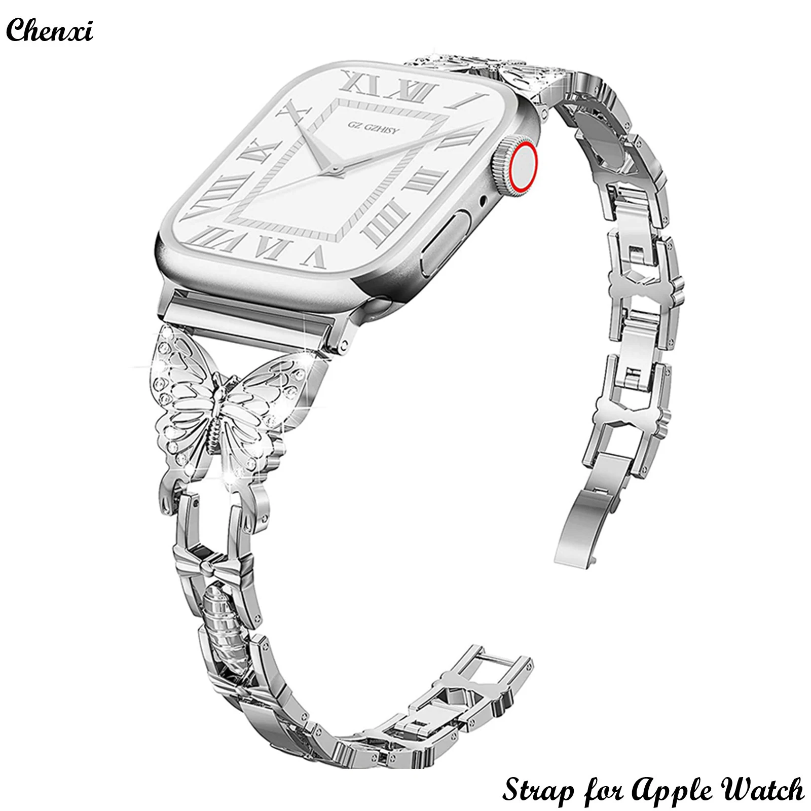 Metal strap for Apple watch fashion butterfly diamond iwatch87654321SE Ultra 40 41 44 45 bling bracelet chain women's watch band
Metal strap for Apple watch fashion butterfly diamond iwatch87654321SE Ultra 40 41 44 45 bling bracelet chain women's watch band