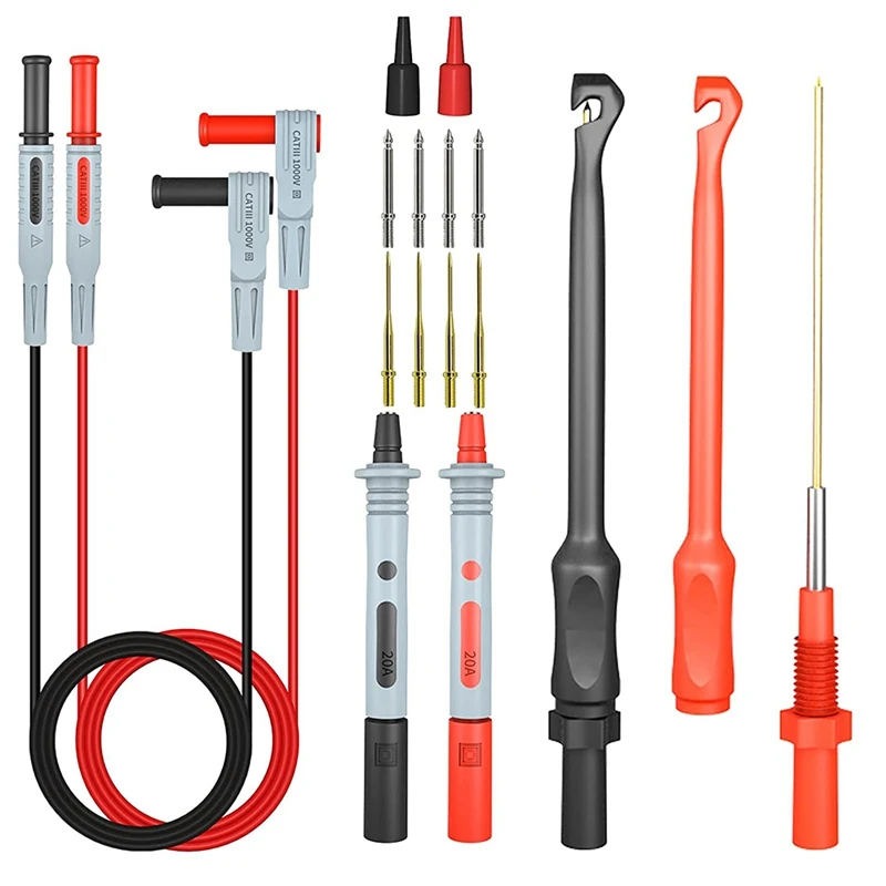Multimeter Automotive Test Leads Kit With Wire Piercing Clip Puncture Probes 4Mm Banana Plug Extension Test Cable Set
Multimeter Automotive Test Leads Kit With Wire Piercing Clip Puncture Probes 4Mm Banana Plug Extension Test Cable Set