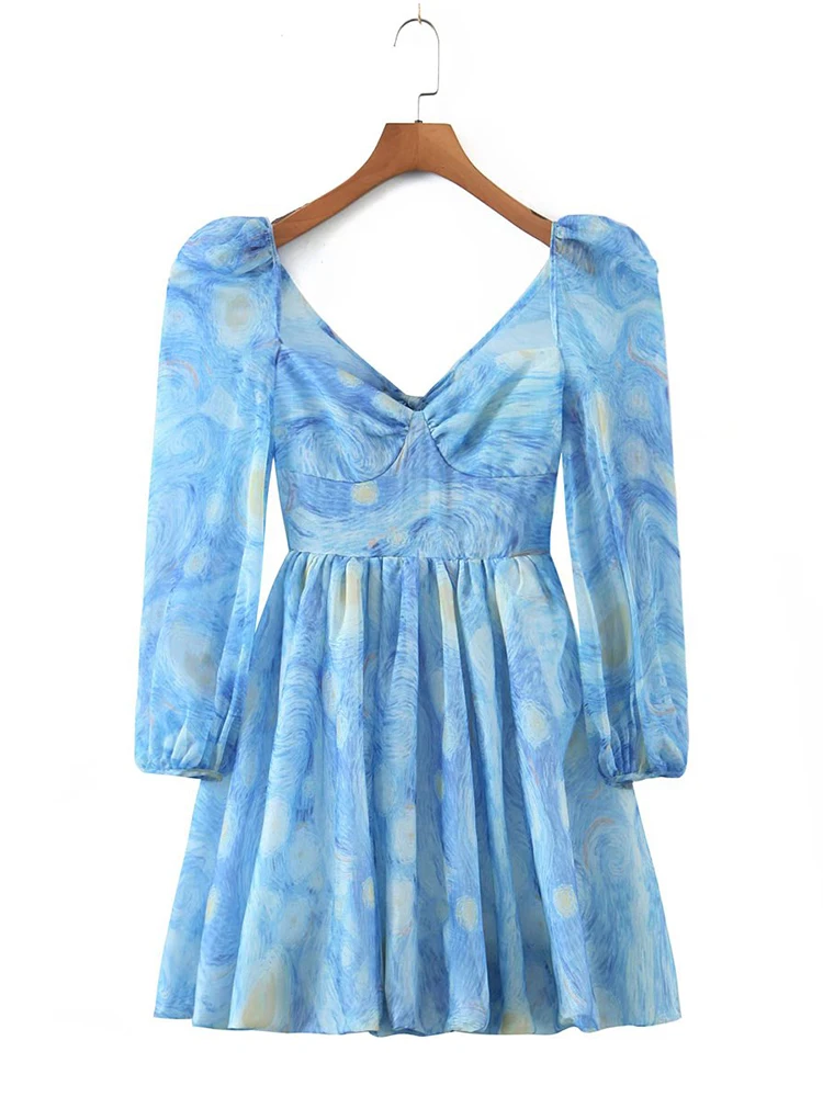 Женское винтажное платье с рукавами-фонариками и принтом звездного неба
Женское винтажное платье с рукавами-фонариками и принтом звездного неба