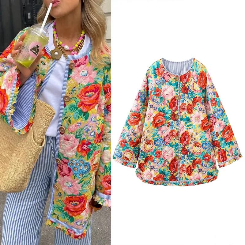 TRAF Striped Spliced Jackets For Women 2023 Vintage Print Round Neck Button Coat Long Sleeve Winter Jacket Women New In Outwears
TRAF Striped Spliced Jackets For Women 2023 Vintage Print Round Neck Button Coat Long Sleeve Winter Jacket Women New In Outwears