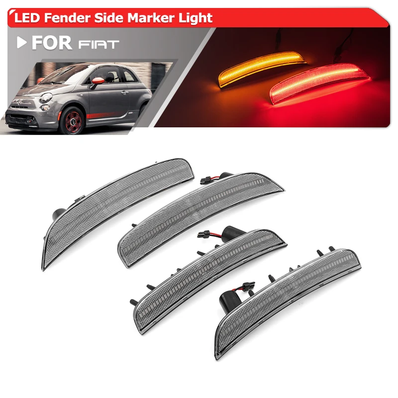 4x For Fiat 500 Sport 2012-2017 500E 2013-2019 F&R Amber Red Led Side Marker Lights Auto Fender Flare Lamps
4x For Fiat 500 Sport 2012-2017 500E 2013-2019 F&R Amber Red Led Side Marker Lights Auto Fender Flare Lamps