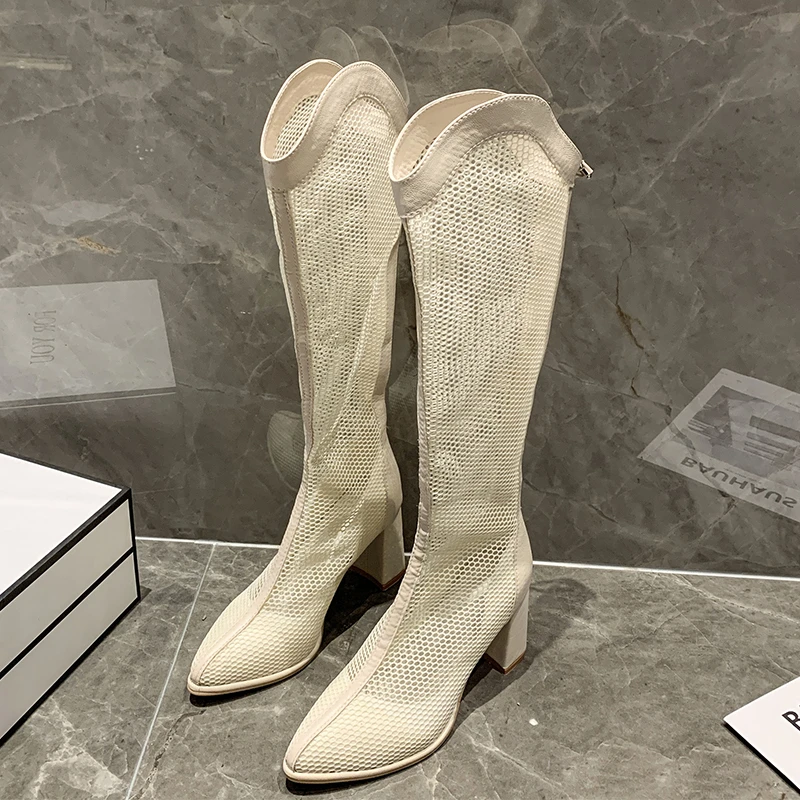 Boots Women 2021 Spring Summer Autumn New Mesh Hollow Sexy Long Tube Fashion Wild Thick with Fashion Boots Tide Women Shoes 
Boots Women 2021 Spring Summer Autumn New Mesh Hollow Sexy Long Tube Fashion Wild Thick with Fashion Boots Tide Women Shoes