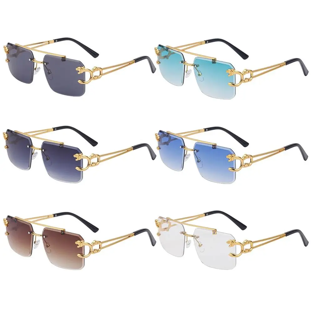 Fashion Metal Eyewear Rimless Shades Steampunk Sun Glasses Cheetah Decoration Rimless Sunglasses
Fashion Metal Eyewear Rimless Shades Steampunk Sun Glasses Cheetah Decoration Rimless Sunglasses