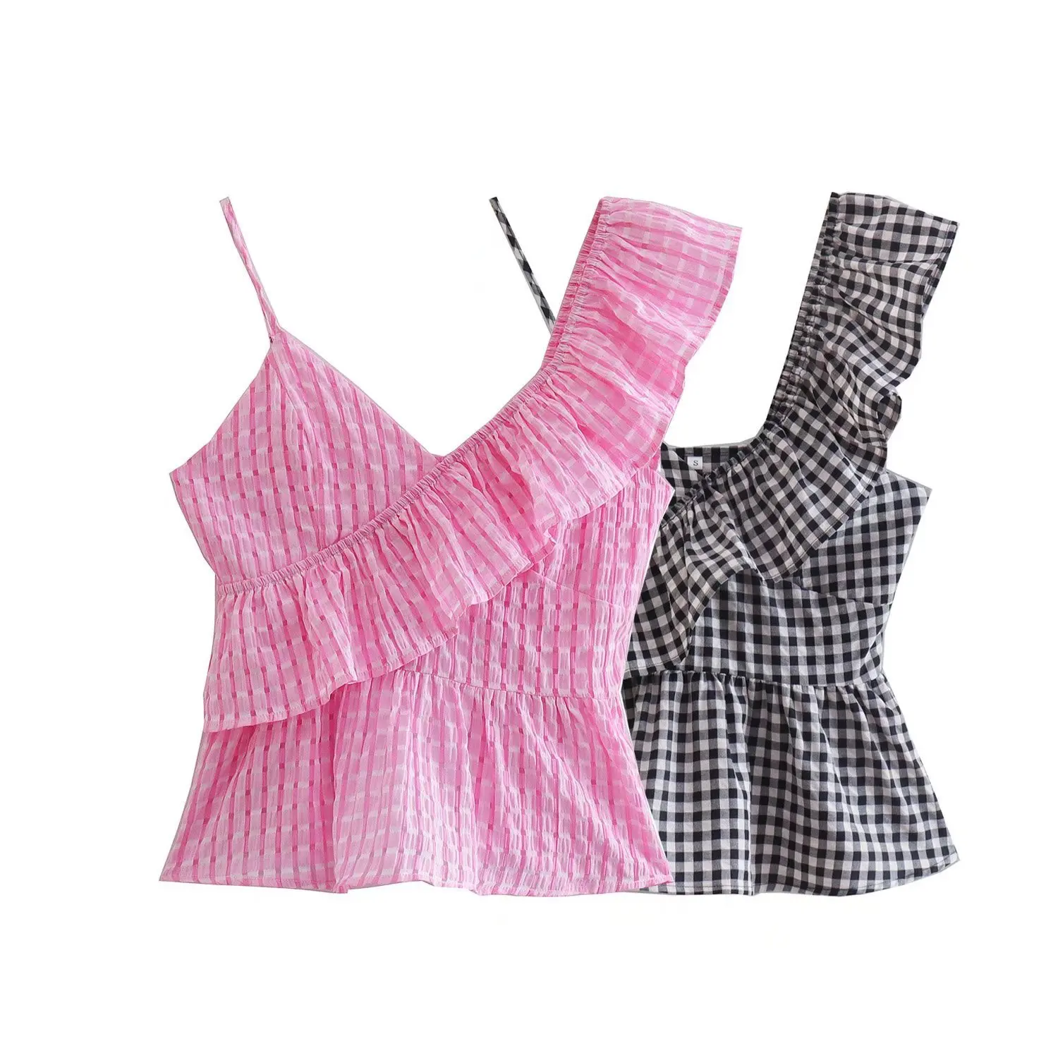 Clothland Women Sexy Ruffled Plaid Asymetrical Blouse Sleeveless One Strap V Neck Backless Shirt Chic Tops WA67
Clothland Women Sexy Ruffled Plaid Asymetrical Blouse Sleeveless One Strap V Neck Backless Shirt Chic Tops WA67