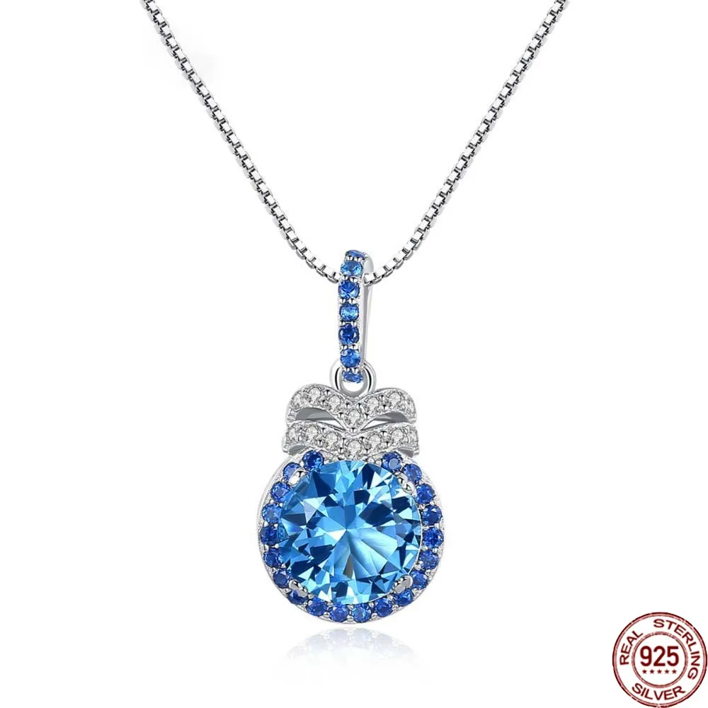 BABIQU Luxury 7mm Blue Topaz Pendant Necklace for Women Charming Chain Gemstone Necklace Femme Wedding 925 Silver Jewelry Gifts
BABIQU Luxury 7mm Blue Topaz Pendant Necklace for Women Charming Chain Gemstone Necklace Femme Wedding 925 Silver Jewelry Gifts