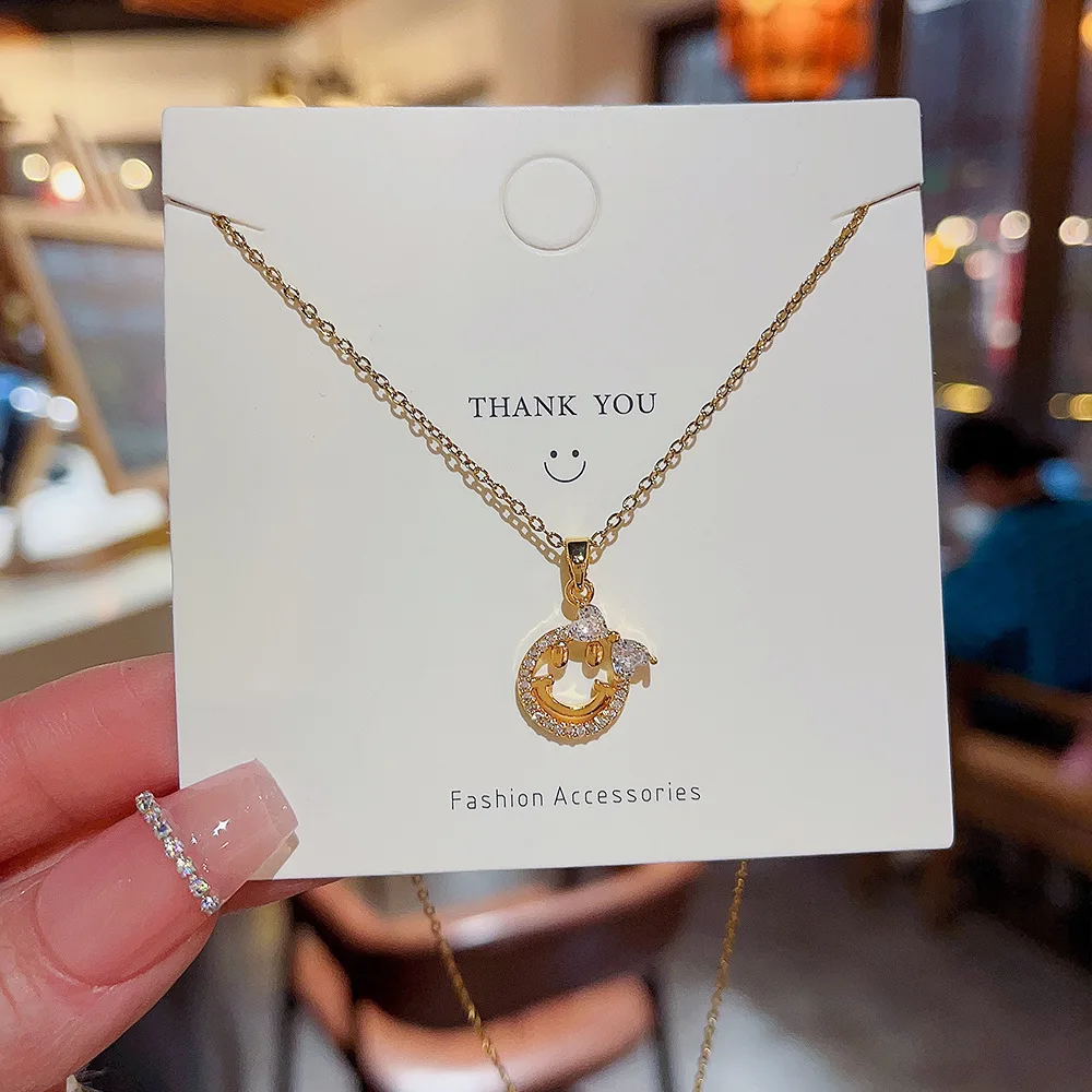 Bowknot Happy Doll Smiling Face Zircon Nimble Lucky Love Heart Mother's Day Pendant Necklace Woman Girl Wedding Blessing Jewelry
Bowknot Happy Doll Smiling Face Zircon Nimble Lucky Love Heart Mother's Day Pendant Necklace Woman Girl Wedding Blessing Jewelry