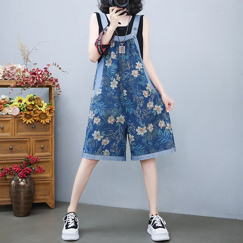 #2406 Blue Black Printed Denim Playsuits Women Vintage Rompers Womens Pockets Summer Thin Jeans Short Jumpsuits Female Wide Leg
#2406 Blue Black Printed Denim Playsuits Women Vintage Rompers Womens Pockets Summer Thin Jeans Short Jumpsuits Female Wide Leg