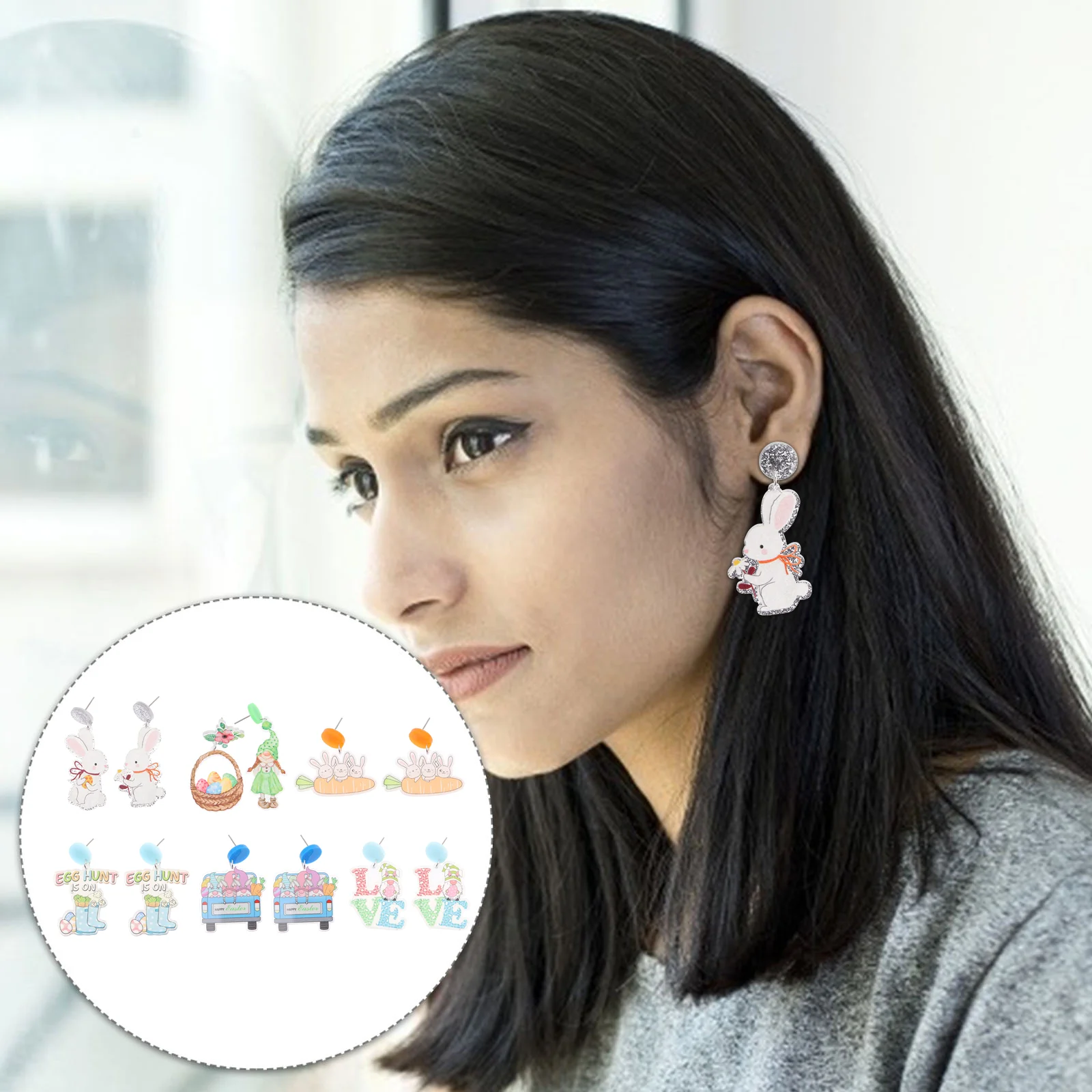 Earrings Easter Dangle Rabbit Earring Teardrop Bunny Ear Drop Carrot Party Favor Hare Animals Theme Cartoon Pendant Dwarf
Earrings Easter Dangle Rabbit Earring Teardrop Bunny Ear Drop Carrot Party Favor Hare Animals Theme Cartoon Pendant Dwarf
