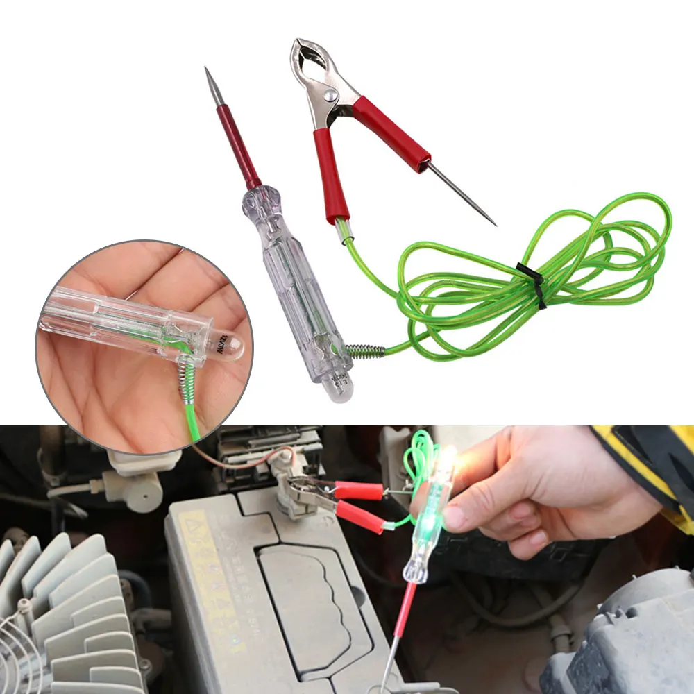6-24V Test Light Automotive LED Circuit Tester with Dual Probes 47 Inch Antifreeze Wire Alligator Clip Testing Tool Auto Repair
6-24V Test Light Automotive LED Circuit Tester with Dual Probes 47 Inch Antifreeze Wire Alligator Clip Testing Tool Auto Repair
