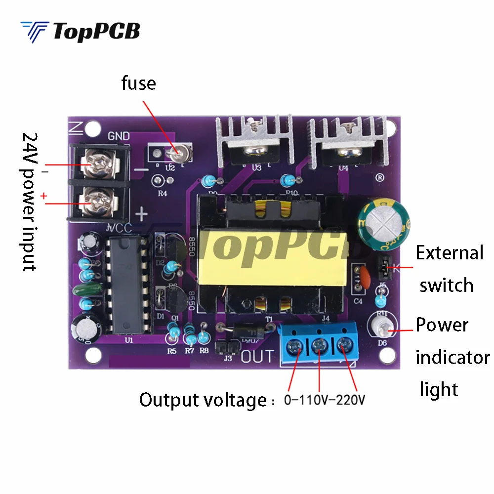 Фотоинвертор 24 В до 0-110-220 В, микроинвертор, плата питания
Фотоинвертор 24 В до 0-110-220 В, микроинвертор, плата питания