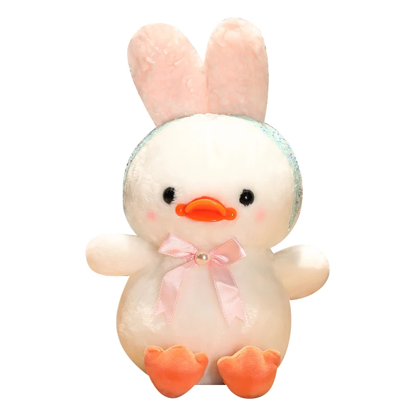Hot Lovely Duck Plush Toys Kawaii Fluffy Duck With Rabbit Ears Pillow Surprise Birthday Christmas Gift For Baby Girls
Hot Lovely Duck Plush Toys Kawaii Fluffy Duck With Rabbit Ears Pillow Surprise Birthday Christmas Gift For Baby Girls
